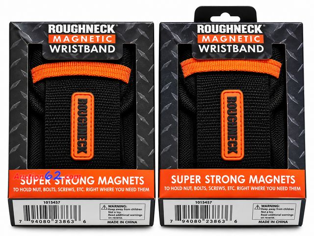 Lot 44-6178m - Set of 2 roughneck magnetic wristbands.  Good for bits screws etc… #1015457. Appears New, A basic inspection has been given to this item. So...