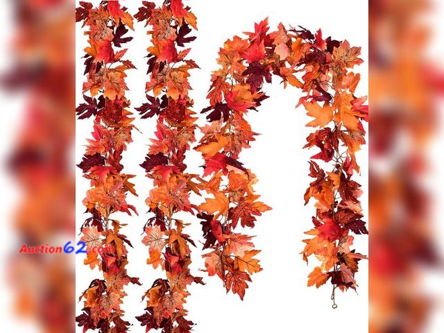 Lot 44-9047 - DearHouse 6 Pack Fall Garland Maple Leaf Clearance, 5.9Ft/Piece Hanging Vine Artificial Autumn Garland Thanksgiving Decor for Home Wedding F...