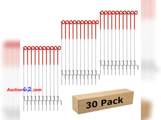 Lot 44-351M - FENSMILE 30PCS 41" Electric Fence Step-in Pigtail Posts, Single Rope Stakes See All Photo's Appears New, A basic inspection has been given t...