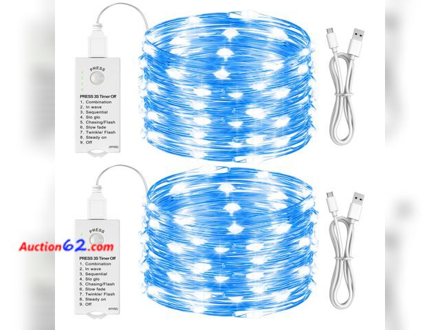 Lot 44-2562e - HXWEIYE 2 Pack Fairy Lights Battery Operated (Included), 16FT 50LED Appears New, A basic inspection has been given to this item. Sold AS-IS....