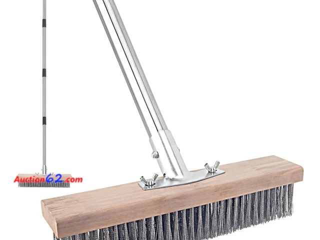 Lot 44-6817p - XWGHXL Hard Bristled Brush, Stainless Steel Wire with 64" Long Adjustable Handle, Perfect for Cleaning Outdoor Ground，Swimming Pool, Courtya...