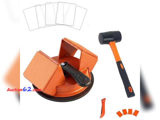 Lot 44-4035m - Floor Gap Fixer Tool, Fix Laminate LVP &amp; Vinyl Plank Floor Gaps Without Contractor, Heavy Duty 45° Double-Sided Strike, 5-in-1 Complete ...
