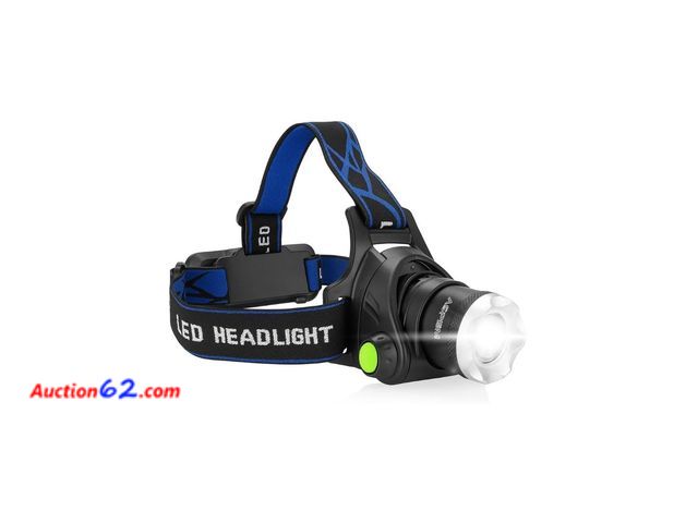 Lot 44-9113 - ASPEM Rechargeable LED headlamp, 1000 lumens - Super Bright and Lightweight, Comfortable fit, 3 Modes, 90° Adjustable, Water Resistant headl...