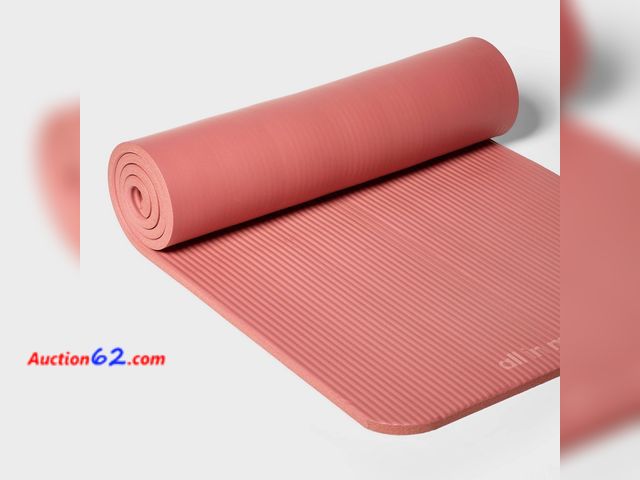 Lot 44-601j - Premium Fitness Yoga Mat 15mm Orange - All in Motionâ„¢: Nitrile Butadiene Rubber, Aerobics
 Not Tested See All Photo's E-Commerce Return, A...