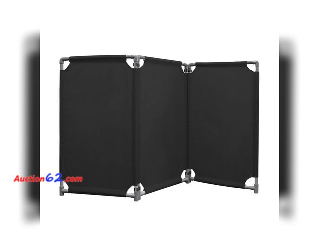 Lot 44-2904e - 3 Panels Safety Barricade 5.8FT Foldable Security Sign Barrier Gate with Heavy Duty PVC Frame High Visibility Caution Symbol Crowd Control R...