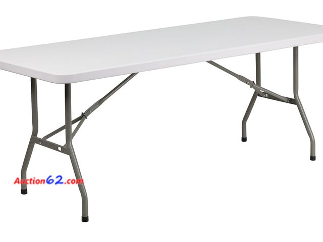 Lot 44-40g - Retail value $129- Flash Furniture Elon 6' Rectangular All-Occasion Plastic Folding Event Table, Foldable Portable Banquet Table for Indoor/...