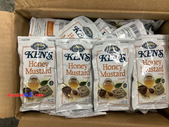 Lot 44-6224w - Ken’s Honey Mustard Dressing, Portion Control Pouches,60-1.5 Oz Pouches DATE 7/26/27. NEW opened for photos See All Photo's Not Tested Never...