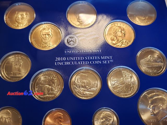 Lot 44-8512p - 2010 PHILADELPHIA MINT SET. ONE OF THE LARGEST SETS WITH 14 COINS EVER MADE BY THE MINT!!! INCLUDES 1ST YEAR SHIELD DESIGN LINCOLN CENT, THE...