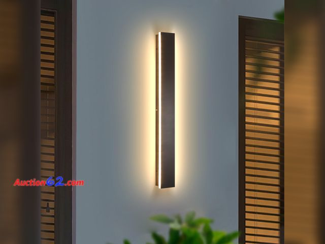 Lot 44-801w - AioTio Modern Outdoor Wall Light for House,23.6inch Black LED Exterior Wall Sconces Lighting Fixtures, Outdoor Porch Light Fixture 3000K Lon...