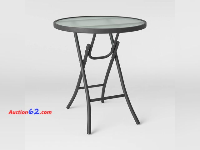 Lot 44-1359m - Folding Round Patio Accent Table - Clear - Room Essentials™ Not Tested See All Photo's Appears New, A basic inspection has been given to thi...