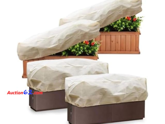 Lot 44-6562t - 4 Fuleiya Rectangular Planter Cold-proof Covers, Plant Anti-Frost Covers with Drawstring 150x45x40cm Appears New, A basic inspection has bee...