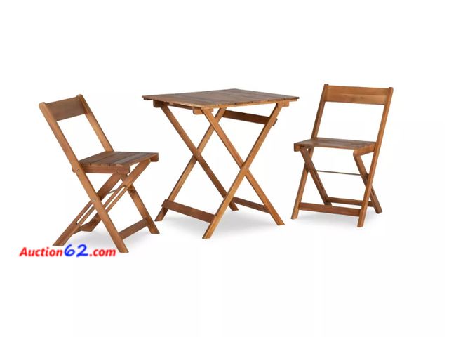 Lot 44-1597w - $180.6 Retail price - Linon Home Decor 3 Pc Brown Wood Bistro Set E-Commerce Return, A basic inspection has been given to this item. Sold AS...