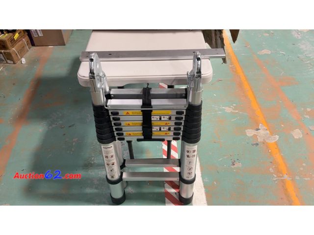 Lot 44-1985 - $130.74 Retail price - A-Frame Aluminum Telescopic Extension Ladder with Non-Slip Feet, 16.5FT Rv Telescope Foldable Extendable Compact Ladd...