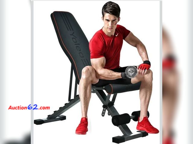 Lot 44-7354w - Adjustable weight bench, foldable full body workout bench strength training folding bench 330lbs weight capacity decline/incline/flat, exerc...