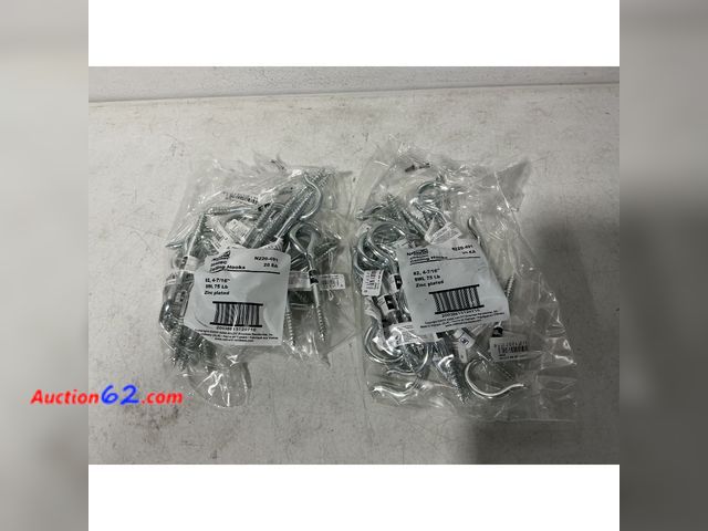 Lot 44-696i - National Hardware N220-491 Ceiling Hooks - 20 EA, #2, 4-7/16", SWL 75 Lb, Zinc Plated Not Tested Appears New, A basic inspection has been gi...