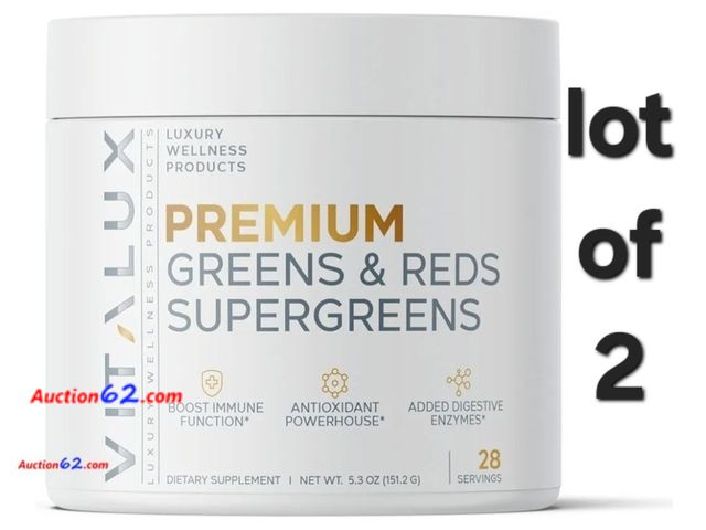 Lot 44-6702g - Lot of 2 VITALUX || #1 Rated Premium Greens &amp; Reds Superfood Powder || Immune Function, Added Antioxidants, Loaded w/ Digestive Enzymes ...