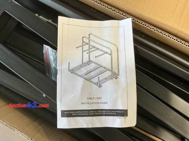 Lot 44-919 - Table Cart Installation Guide and Parts See All Photo's Not Tested Appears New with box damage