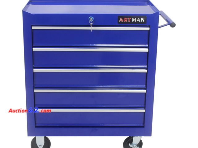 Lot 44-72z - Retail Value of $303- Chest 5 Drawers Rolling Cart Multifunctional Tool Storage Cabinet Warehouse Re...