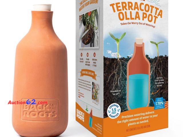 Lot 44-1592p - Back to the Roots Self-Watering Terracotta Olla Pot, 700mL Provides 1 Week of Precision Watering Appears New, A basic inspection has been gi...