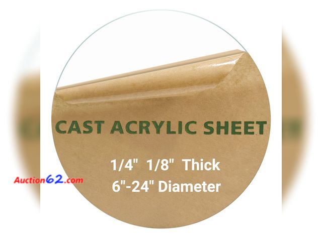 Lot 44-706o - 1 Pieces 1/4" Round Plexiglass Sheet, 22 Inch Diameter Clear Acrylic Circle, Cake Disk Acrylic Sheet, Plexiglass Table Top, Round Acrylic Ba...