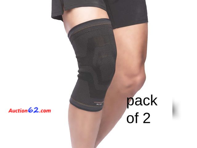 Lot 44-1551b - Copperfit Elite Air Knee Compression Support Knee Sleeve for Joint Pain and Arthritis Relief L/XL - 2 Pack, Large See All Photo's Not Tested...