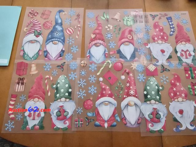 Lot 44-3031t - New TOARTI Christmas Gnome Wall/Window Stickers - New - See Pictures