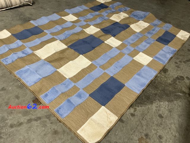 Lot 44-290 - Threshold Blue Multi Check Rug 5 ft x 10 ft See All Photo's E-Commerce Return, A basic inspection has been given to this item. Sold AS-IS.