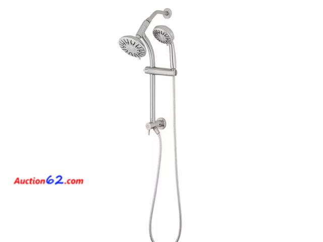 Lot 44-191h - Retail of $119- Glacier Bay 6-Spray Wall Bar Rain Can Showerhead with Hand Shower in Brushed Nickel Appears New
