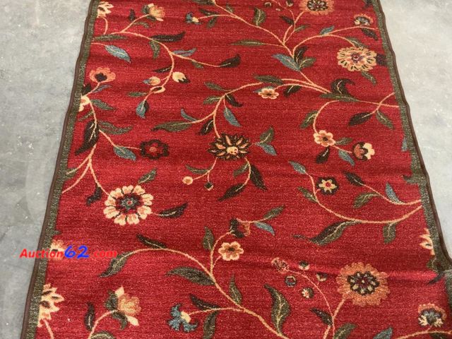 Lot 44-296M - Resital Collection Floral Area Rug Red 3ft 3in x 4ft 6in See All Photo's Appears New, A basic inspection has been given to this item. Sold A...