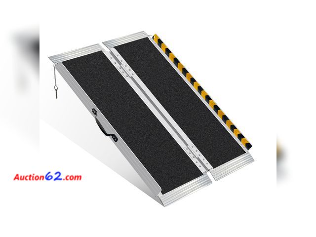 Lot 44-1684w - $119.69 Retail price - Rocspire 4FT Portable Wheelchair Ramp – 800lb Capacity, Folding Non-Slip Aluminum Handicap Ramp, Ramps for Wheelchair...
