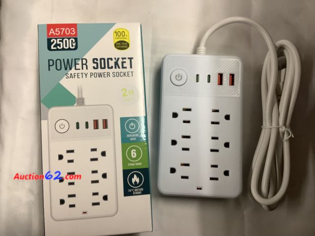 Lot 44-6258w - Power Socket 2500w, 6 sockets, NEW. See All Photo's Not Tested Never opened, Factory Sealed