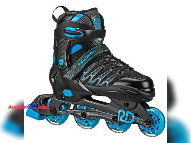 Lot 44-603j - Roller Derby Custom Adult in-Fit Skates - Blue/Black 9-12: Adjustable, Padded Boot Shaft
 Not Tested See All Photo's Appears New with box da...