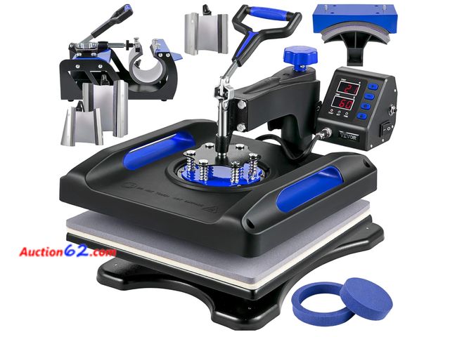 Lot 44-1554b - Retail value $300- VEVOR 8 in 1 Heat Press Machine 15x15 Inch, 360° Swing Away Shirt Press Machine Appears New Not Tested