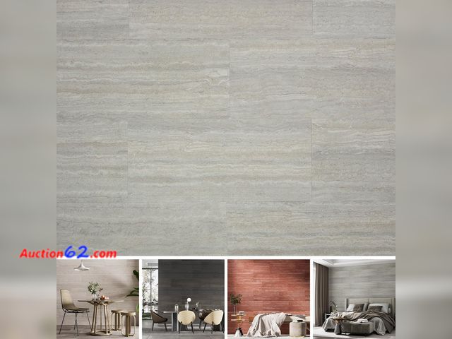 Lot 44-462o - $125 Retail price - SINGULARWOOD 15pcs/26.46 sq ft Soft Stone Wall Tiles, Flexible Travertine Rock Panels for Interior and Exterior Walls-Ce...