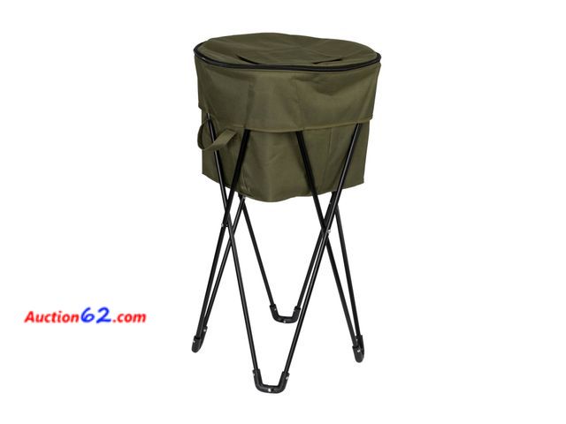 Lot 44-296p - (Stock Photo Depicts Green, Actual Color:Black)Household Essentials Thermal Standing Cooler with Travel Bag, Heavy-Duty Polyester, Black Pow...