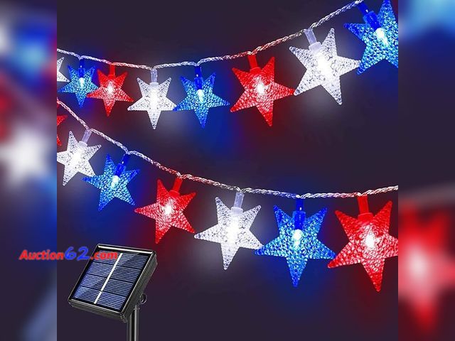 Lot 44-9076r - 40ft Patio Umbrella Solar String Lights, Waterproof 8 Lighting Modes Appears New, A basic inspection has been given to this item. Sold AS-IS...