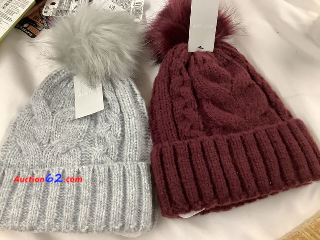 Lot 44-7578p - Lot of 2 west loop Pom hats. New. 1 size fits most. See All Photo's Not Tested Never opened, Factory Sealed