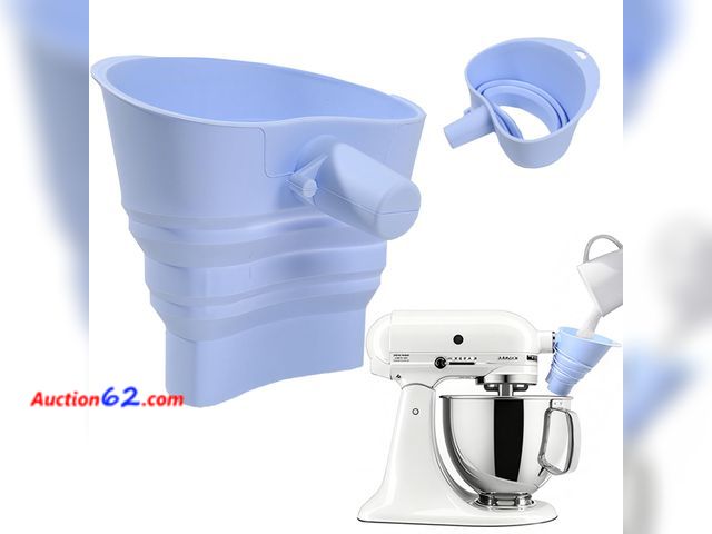 Lot 44-982m - Lot of 2 - Flour Funnel for Kitchen Aid Mixer, Foldable Flour Funnel- Stand Mixer Attachment,Fits Kitchen Aid Artisan Ksm150 5-Quart Tilt-He...