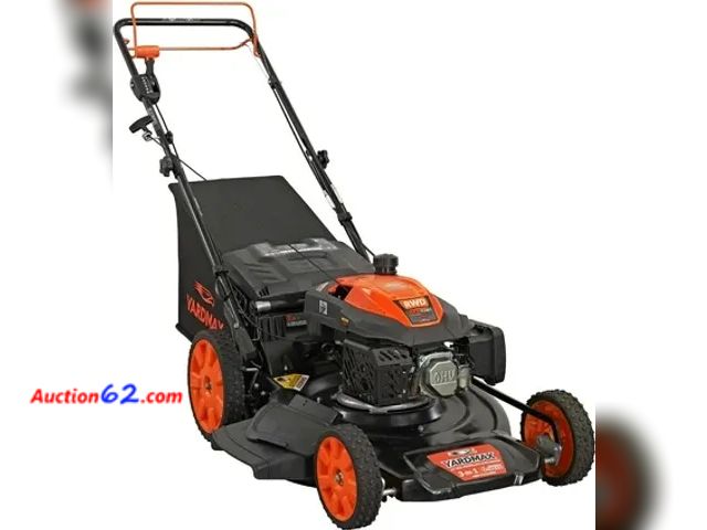 Lot 44-81z - Retail Value of $348- Yard max Gas Walk Behind Self-Propelled Lawn Mower Appears New