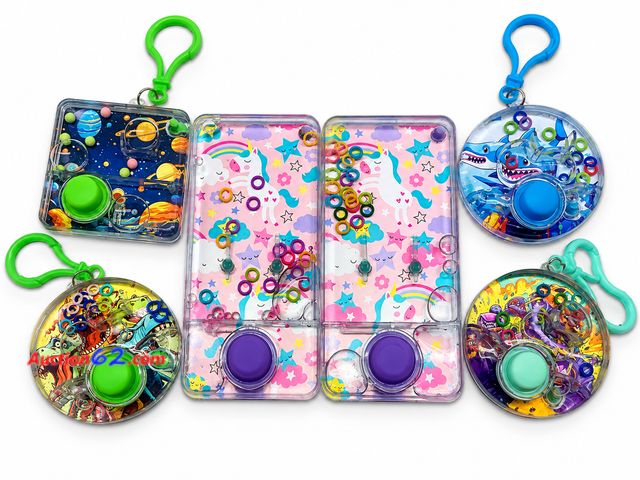 Lot 44-6164m - Set of 6 Aqua Water Ring Toss Games, 4 keychains, and 2 Handheld.  Kipp Brothers. Appears New, A basic inspection has been given to this ite...