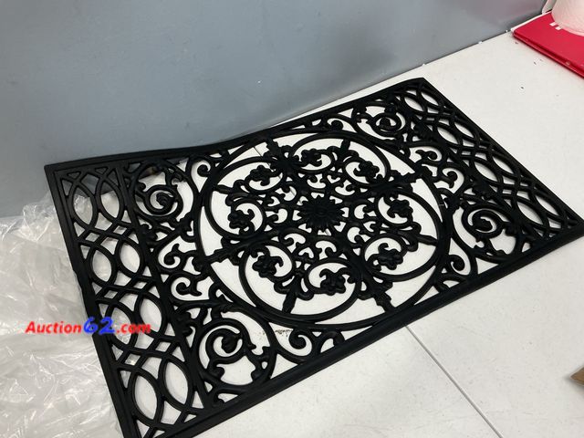 Lot 44-2584a - Black Ornate Scroll Doormat Appears New, A basic inspection has been given to this item. Sold AS-IS. Not Tested See All Photo's
