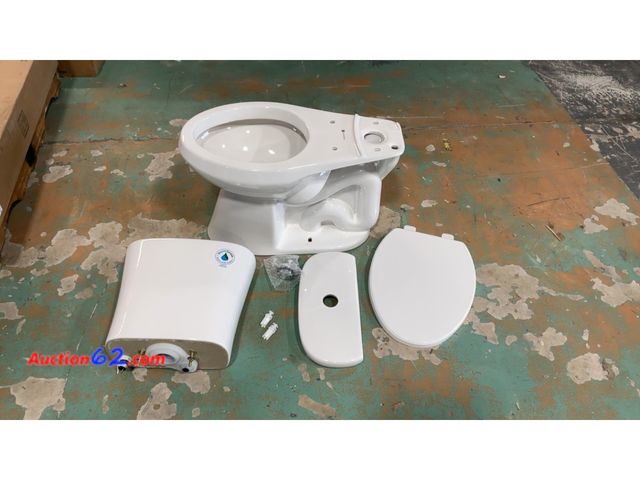 Lot 44-1532j - Glacier Bay Power Flush 12 in. Rough in 2-Piece 0.95 GPF/1.28 GPF Dual Flush Elongated Toilet in White with Slow-Close Seat Included N2455E ...