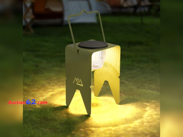 Lot 44-897e - AZADESJET Solar Lanterns Outdoor Waterproof, Rechargeable Metal Solar Outdoor Table Lamp with 3 Brightness Modes, Portable Hanging Outdoor L...