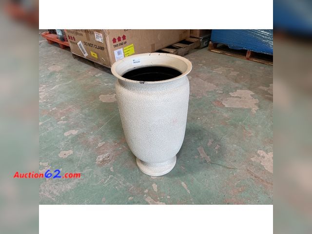 Lot 44-893f - Cracked at top lip. Large Plastic Outdoor Planter Pot Cream 12"x12" - Threshold™ Designed with Studio McGee Not Tested E-Commerce Return, A ...