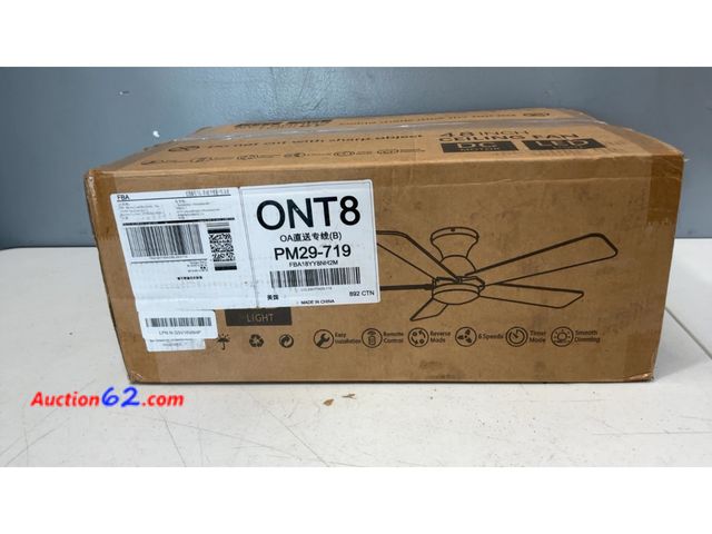Lot 44-2634f - $120 Retail price - ONT8 Ceiling Fan PM29-719 Appears New, A basic inspection has been given to this item. Sold AS-IS. Not Tested See All Ph...