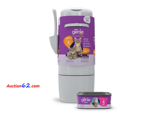 Lot 44-259b - Litter Genie XL+ Pail | Cat Litter Waste Disposal System for Odor Control | Includes 1 Jumbo Refill Bag - 1. Appears New, A basic inspection...