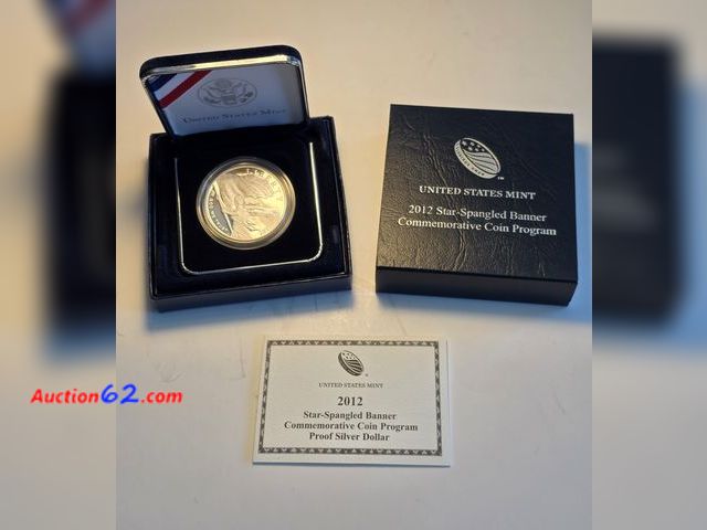 Lot 44-8307f - 2012 STAR-SPANGLED BANNER PROOF SILVER DOLLAR! COMES IN ORIGINAL U.S. MINT PACKAGING. - NT