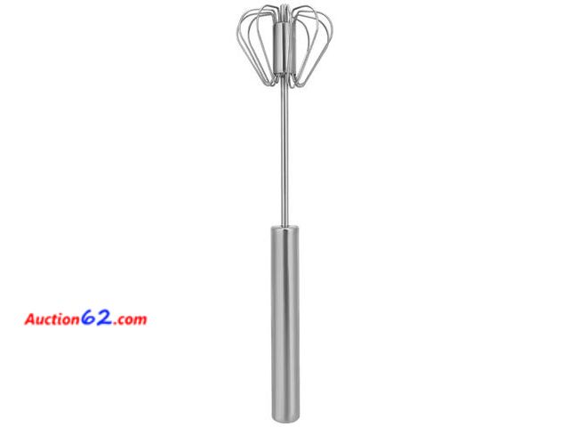 Lot 44-7310w - Lot of (4) hand blenders, stainless steel semiautomatic multifunction cream mixer manual egg blender stainless steel egg color cream mixer w...