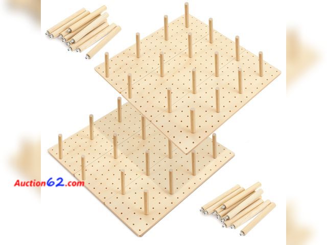 Lot 44-1632o - Kigley 6 Pcs Wood Pegboard Drawer Organizer with 48 Pegs Wood Peg Board System Peg Drawer Organizers for Kitchen Dishes Plate Pegboard Food ...