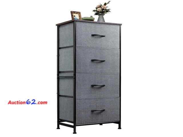 Lot 44-4104f - $43 Retail price- WLIVE Dresser with 4 Drawers, Storage Tower, Organizer Unit, Fabric Dresser for Bedroom, Hallway, Entryway, Closets, Sturd...